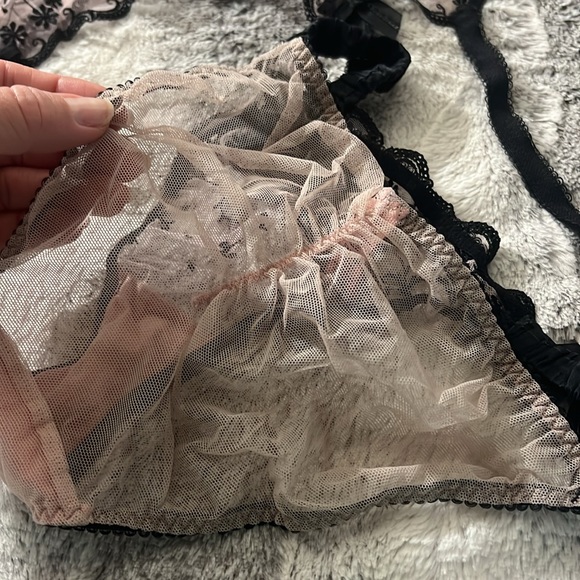 🌹Agent Provocateur AMBROSE - RARE! Pink/black 3pc 36A / MED - Picture 8 of 11